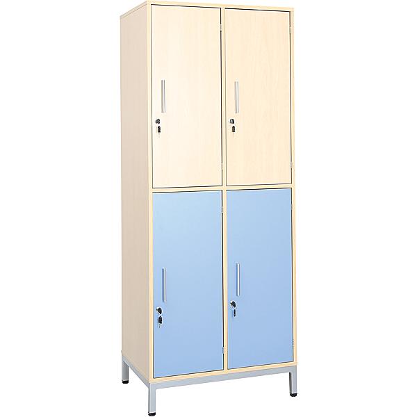 Garderobenschrank mit Metallbeinen, 4 Fächer