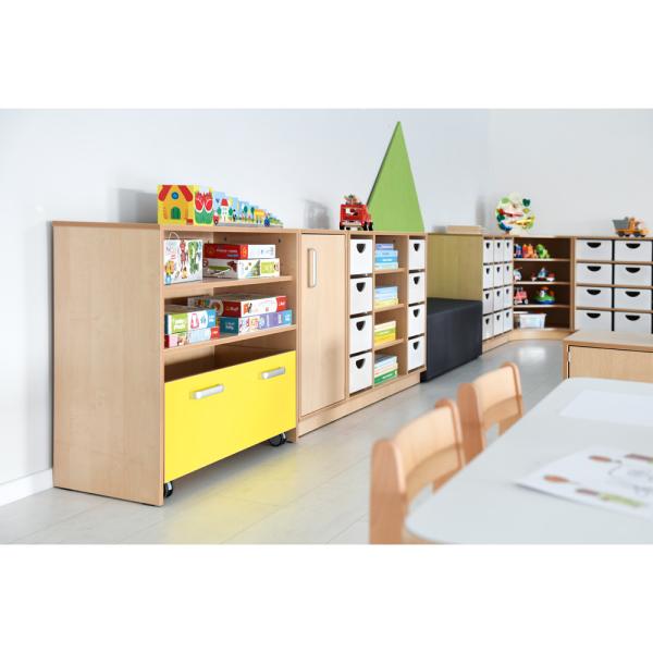 Behälter auf Rollen, gelb