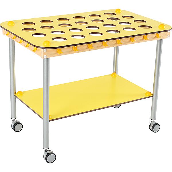 Zahnputzbecherwagen Rechteck, 26 Becher