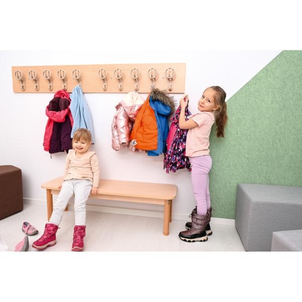 Kindersitzbank, runde Beine, SH 35, Ahorn Jylland