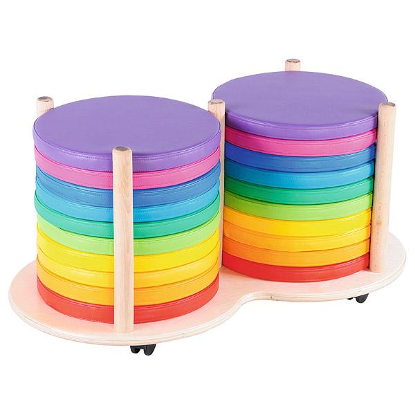 Mobiler Doppelständer für 20 Regenbogenkissen (Neu 098966)