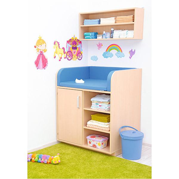 Wickelkommode offenes Regal, Birke