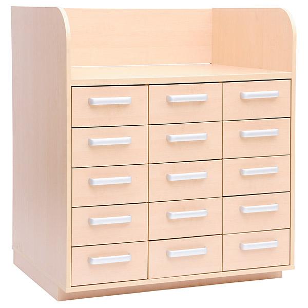 Wickelkommode mit 15 Schubladen