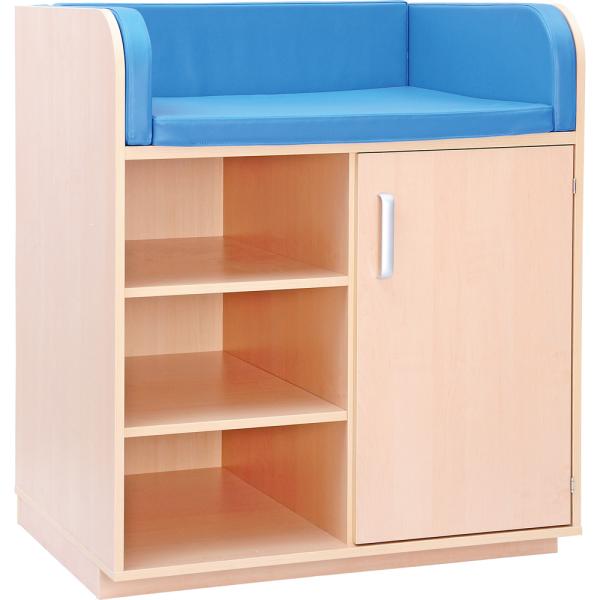 Wickelauflage, Seitenteile aufstellbar, mittel, blau