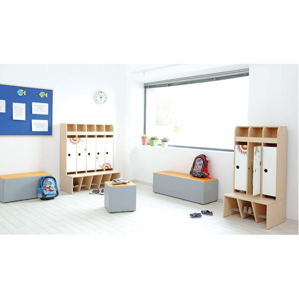 Garderobensitz, B 80, grau/orange