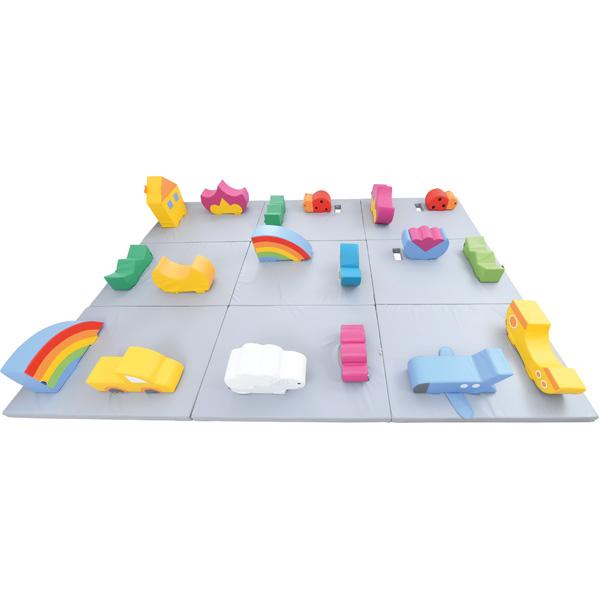 Schaumstoffmatte mit rechtsseitigem Ausschnitt, grau