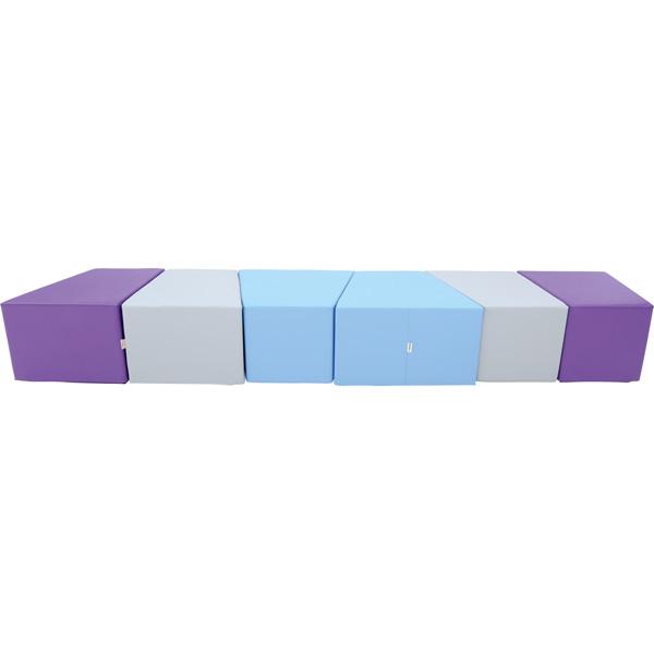 Schaumstoffsitze 6er Set, Sitzhöhe 41 cm, blau/violett