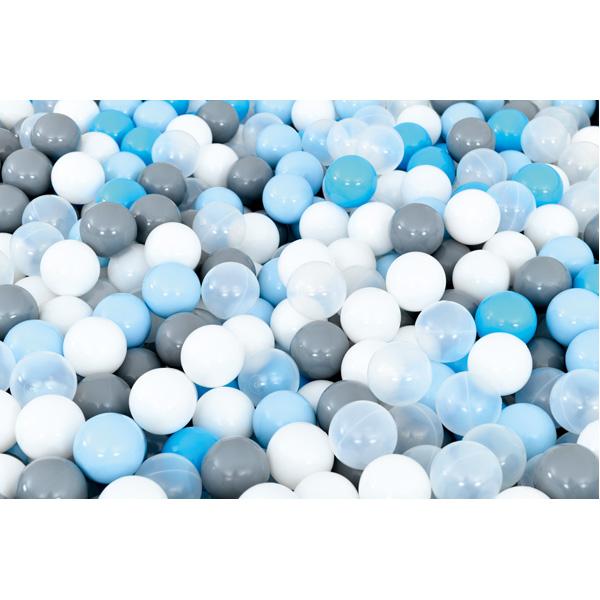 Ballbad 2 x 2 m, grau-hellblau, Wandhöhe 60 cm, inkl. Bälle