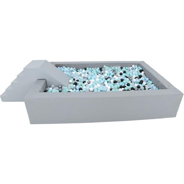 Treppe mit Rutsche, grau für Ballbäder H 60 cm