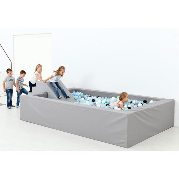 Treppe mit Rutsche, grau für Ballbäder H 60 cm