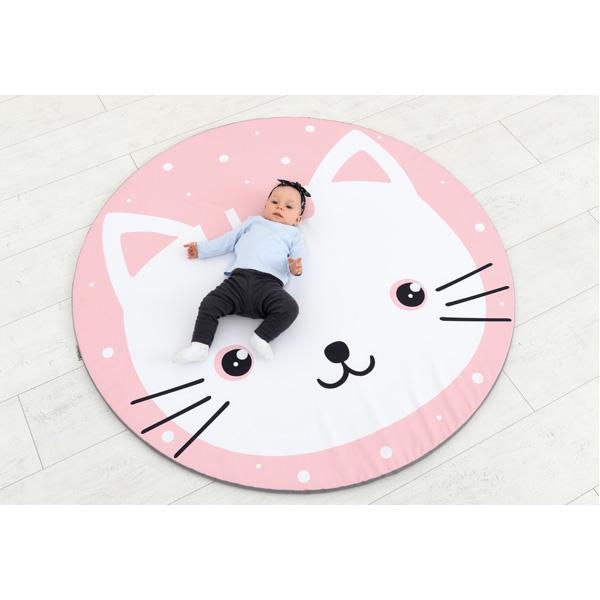 Krabbelmatte, weisses Kätzchen