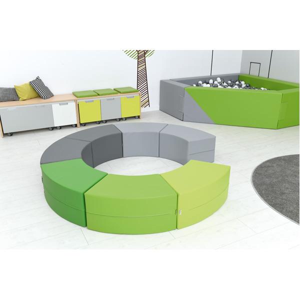 Achtelkreis-Sitz Paolo, kurz, maigrün