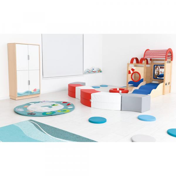 Achtelkreis-Sitz Paolo, kurz, hellgrau