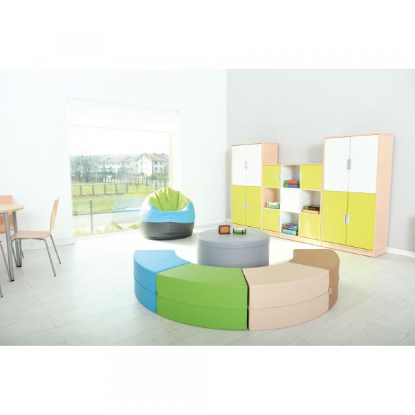 Achtelkreis-Sitz Paolo, kurz, beige