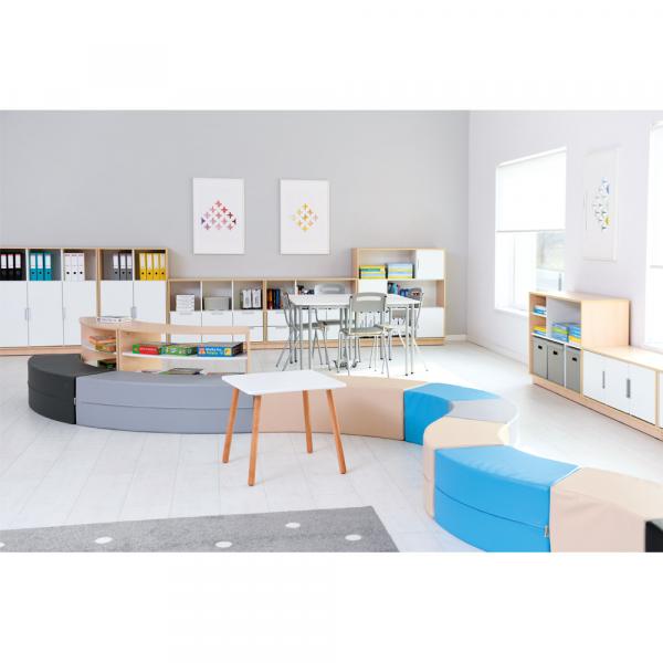 Achtelkreis-Sitz Paolo, kurz, meerblau