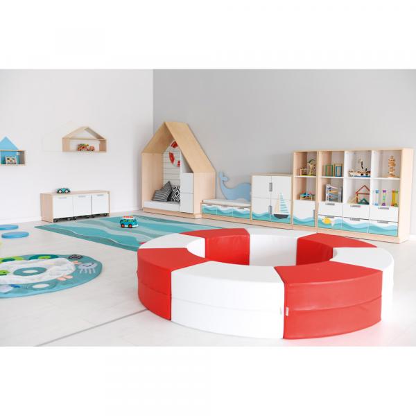 Achtelkreis-Sitz Paolo, kurz, rot