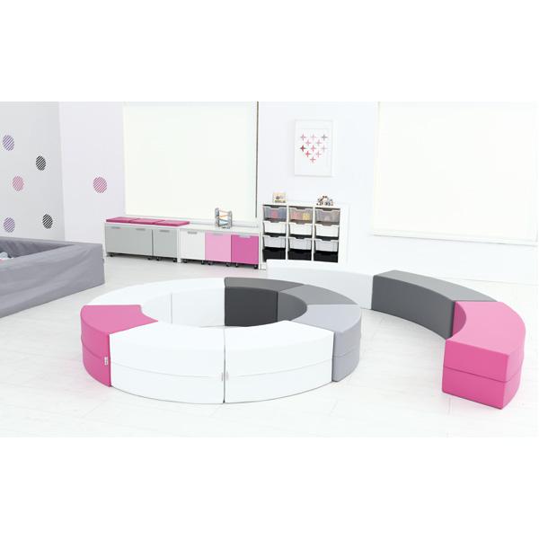 Achtelkreis-Sitz Paolo, kurz, pink