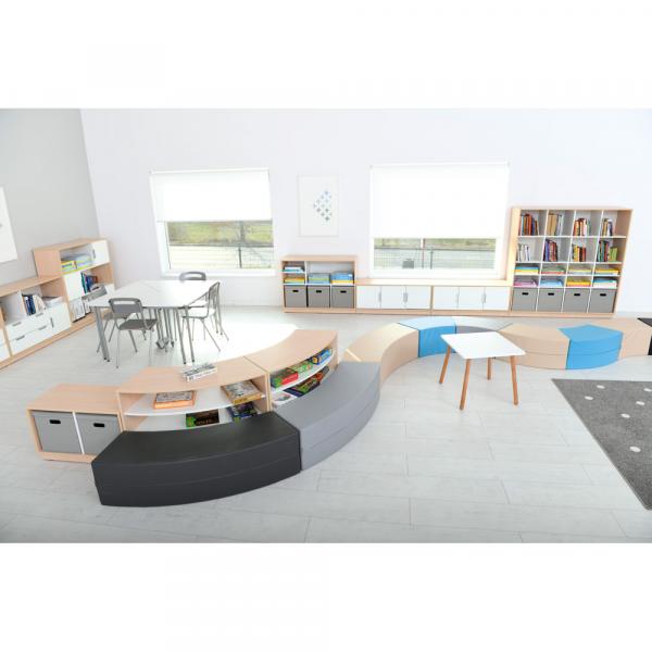 Achtelkreis-Sitz Paolo, lang, hellgrau