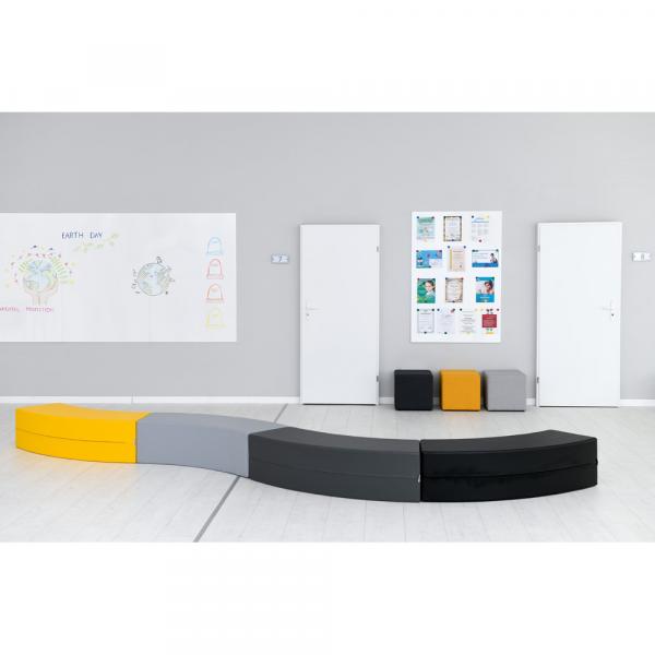 Achtelkreis-Sitz Paolo, lang, grau