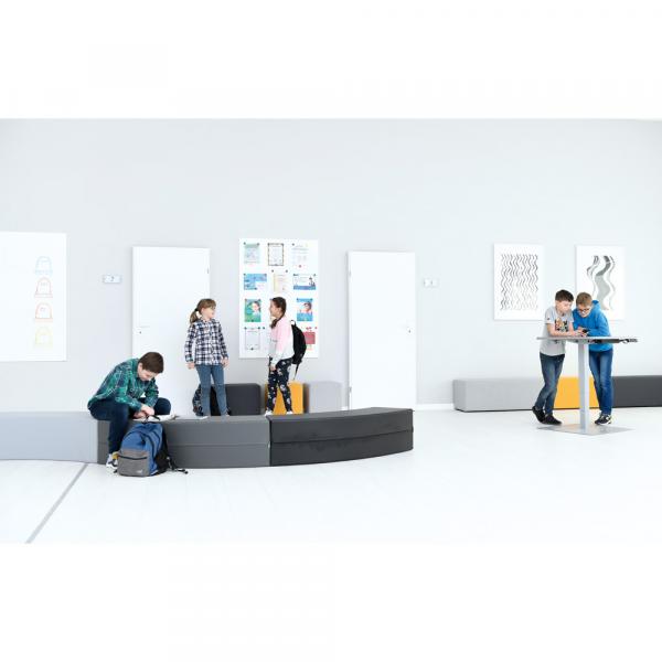 Achtelkreis-Sitz Paolo, lang, grau