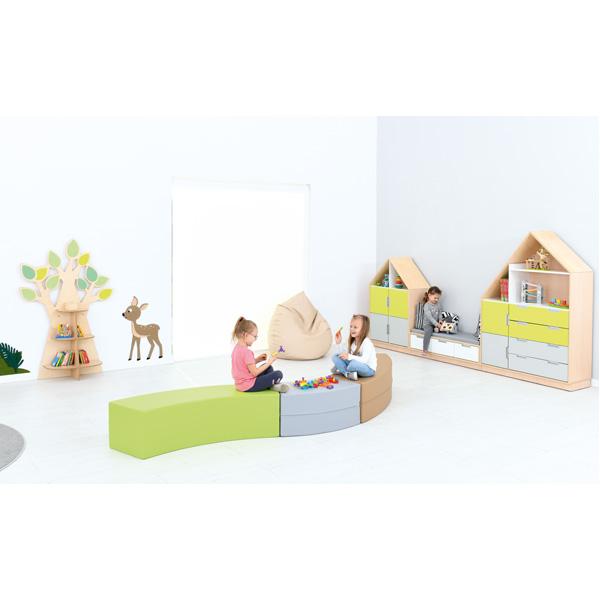 Achtelkreis-Sitz Paolo, lang, hellbraun