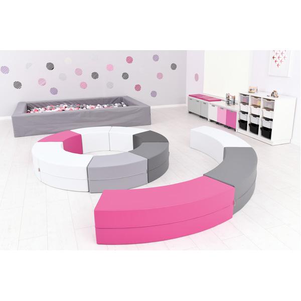 Achtelkreis-Sitz Paolo, lang, pink