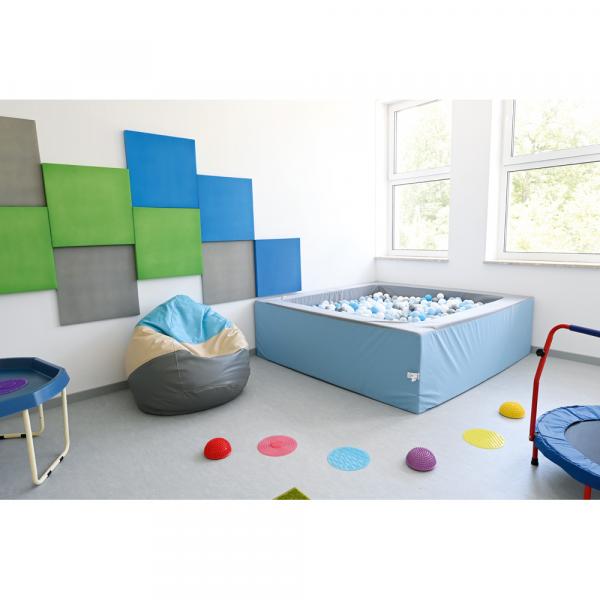 Ballbad 2 m, grau-hellblau, H 45, inkl. Bälle
