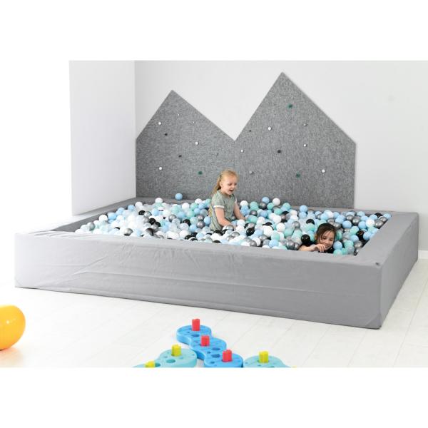 Ballbad R 3 m, grau, H 45, inkl. Bälle (blau-mint)