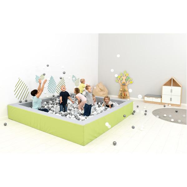 Ballbad Q 3 m, grau-hellgrün, H 45, inkl. Bälle