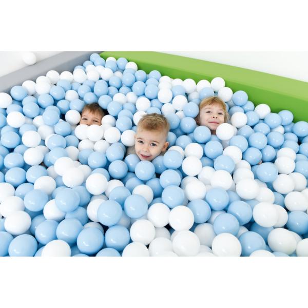 Ballbad 3eckig, grau-hellgrün, H 45, inkl. Bälle