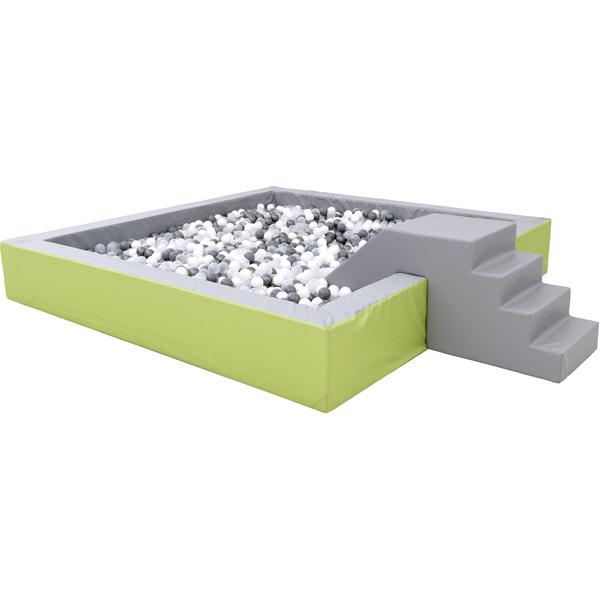 Treppe mit Rutsche, grau für Ballbäder H 45 cm