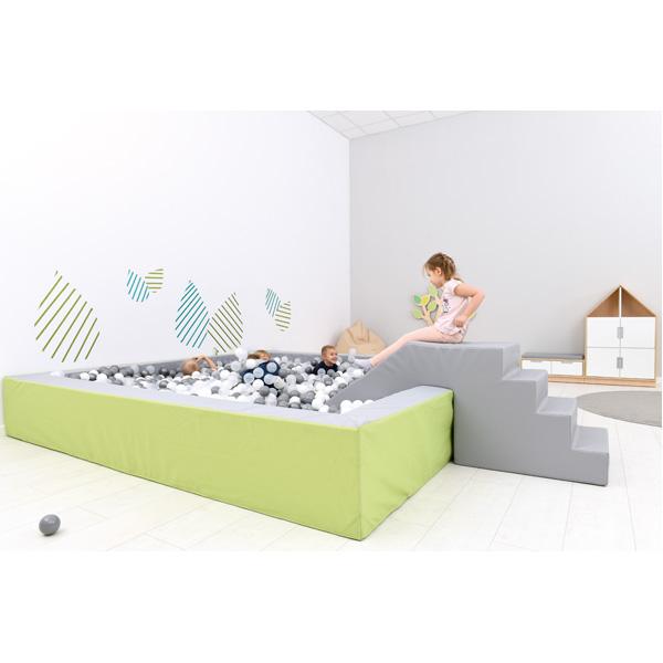 Treppe mit Rutsche, grau für Ballbäder H 45 cm