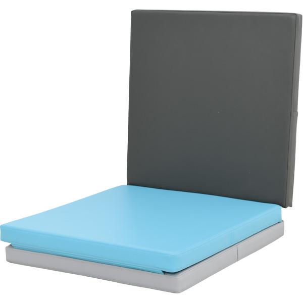 3-teilige Matte, grau-blau