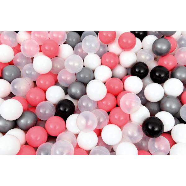 Ballbad R 3 m, grau, H 45, inkl. Bälle (pink-weiss)