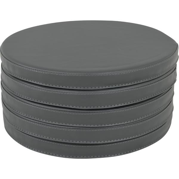Bodenkissen, rund, 5er-Set, dunkelgrau