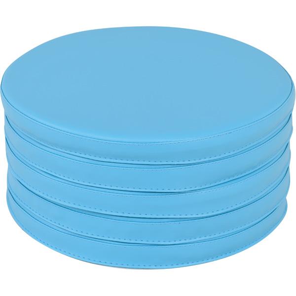 Bodenkissen, rund, 5er-Set, helltürkis