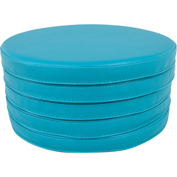 Bodenkissen, rund, 5er-Set, dunkeltürkis