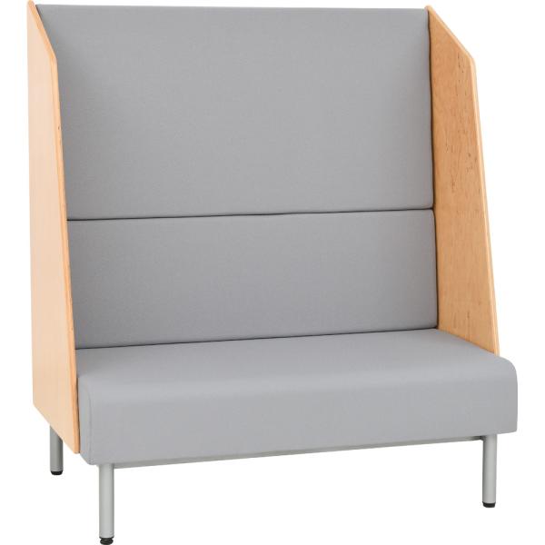 Sofa mit Hochlehne, grau, lackierte Blenden