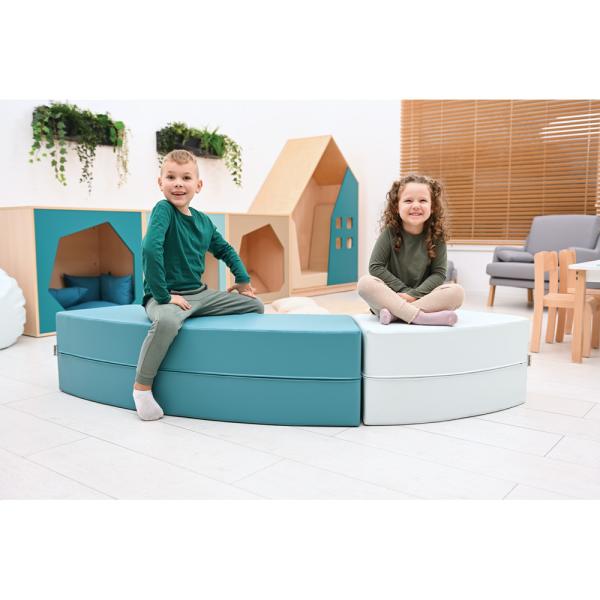 Achtelkreis-Sitz Paolo, lang, meergrün