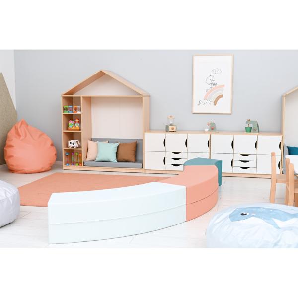 Achtelkreis-Sitz Paolo, lang, lachs