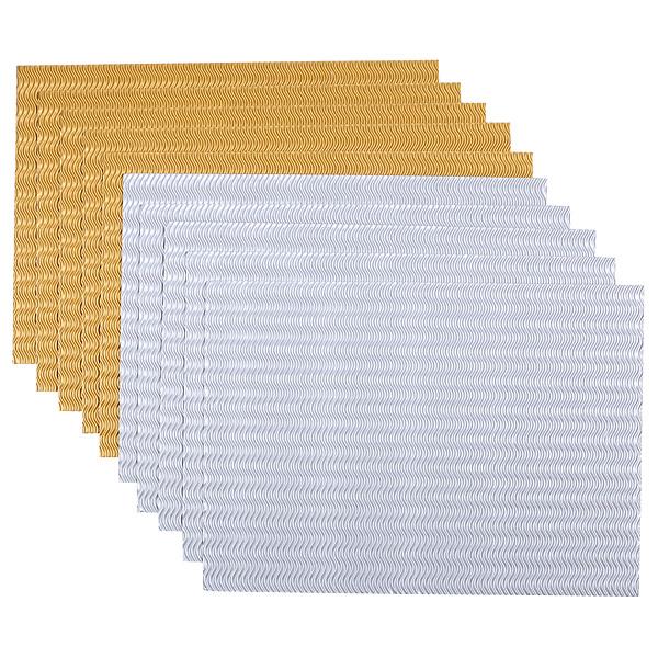 3D-Wellpappe, silber und gold