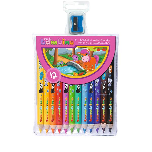 Moje Bambino-Farbstifte 12 Farben im Holzmantel, bedruckt