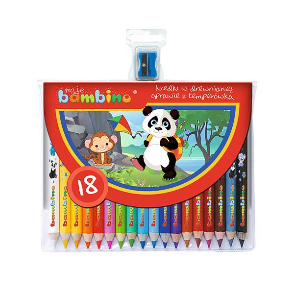 Moje Bambino-Farbstifte 18 Farben im Holzmantel, bedruckt