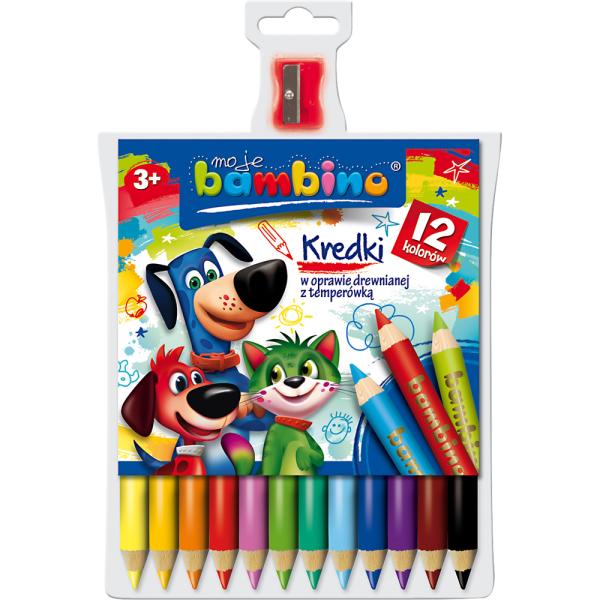 Moje Bambino-Farbstifte 12 Farben im Holzmantel