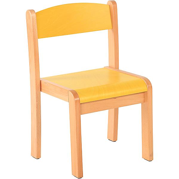 Stuhl Philip 2 mit Filzgleitern, Sitzhöhe 31 cm, für Tischhöhe 53 cm, gelb