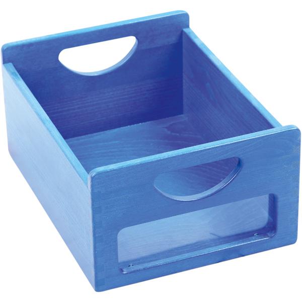Holzbehälter mit Sichtfenster, blau