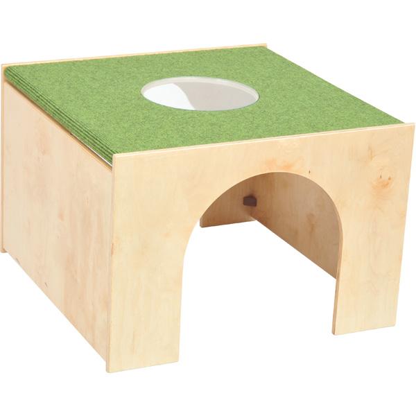 Podest mit Fenster, H 45 cm, hellgrün