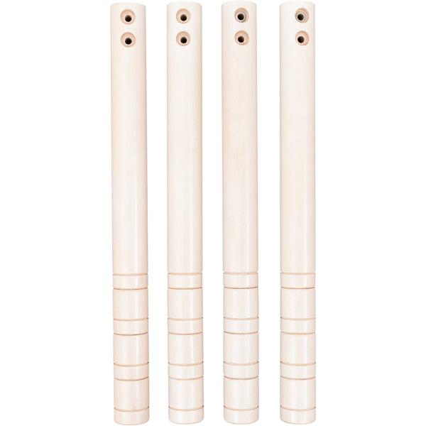 Runde Tischbeine mit Höhenverstellung 58-70 cm, 4 Stck., weiss gebeizt