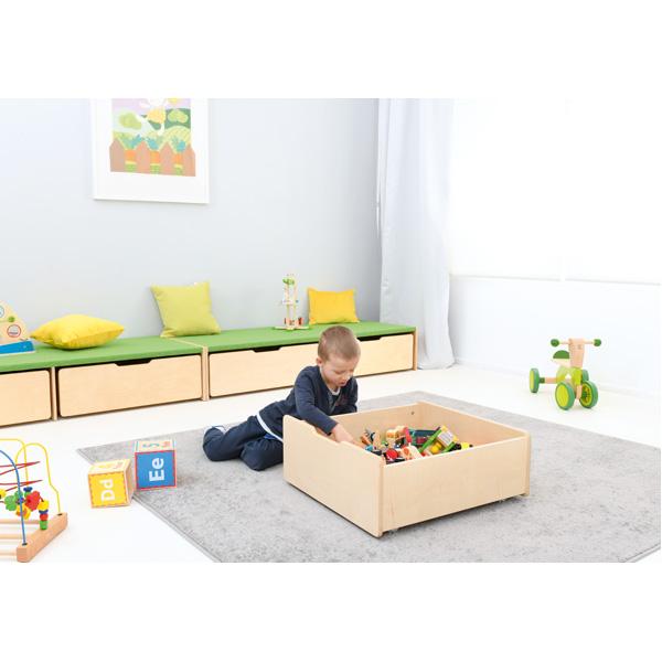 Podest für 2 Schübe, lange Seite, hellgrün