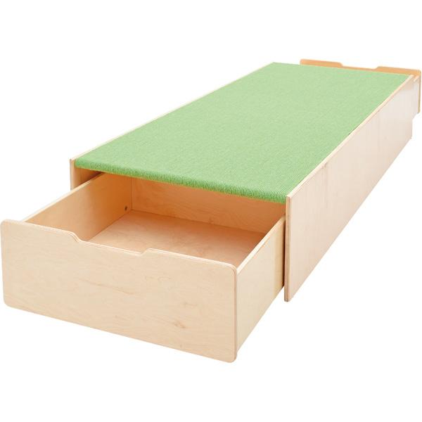 Podest für 2 Schübe, schmale Seite, hellgrün